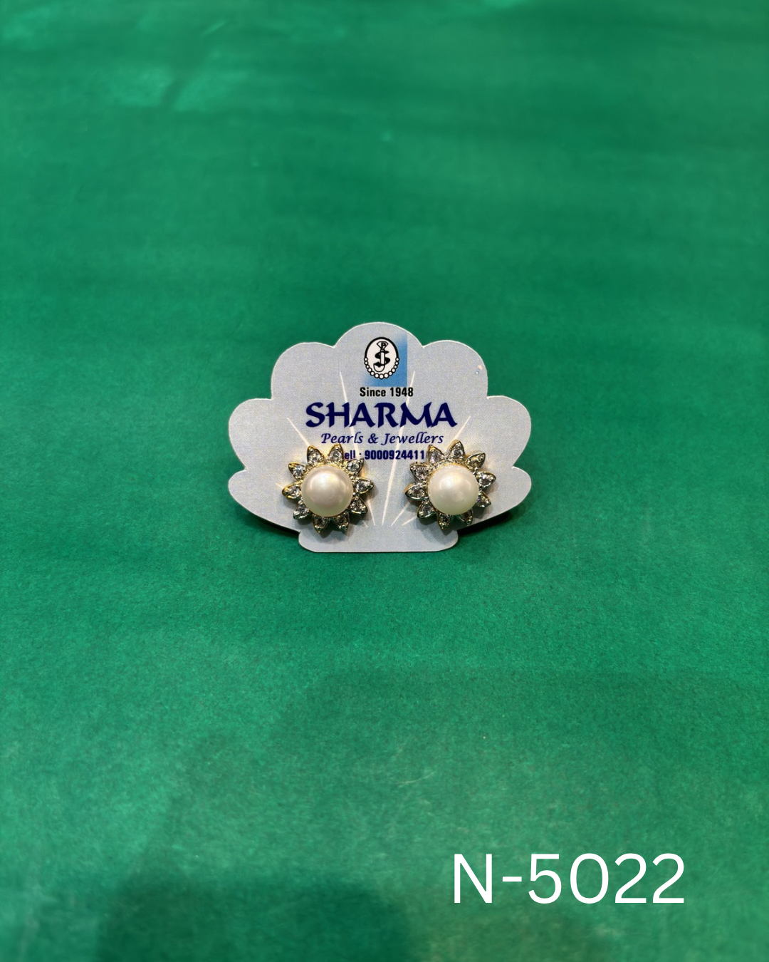 Freshwater Pearl Sunburst Crystal Stud Earrings