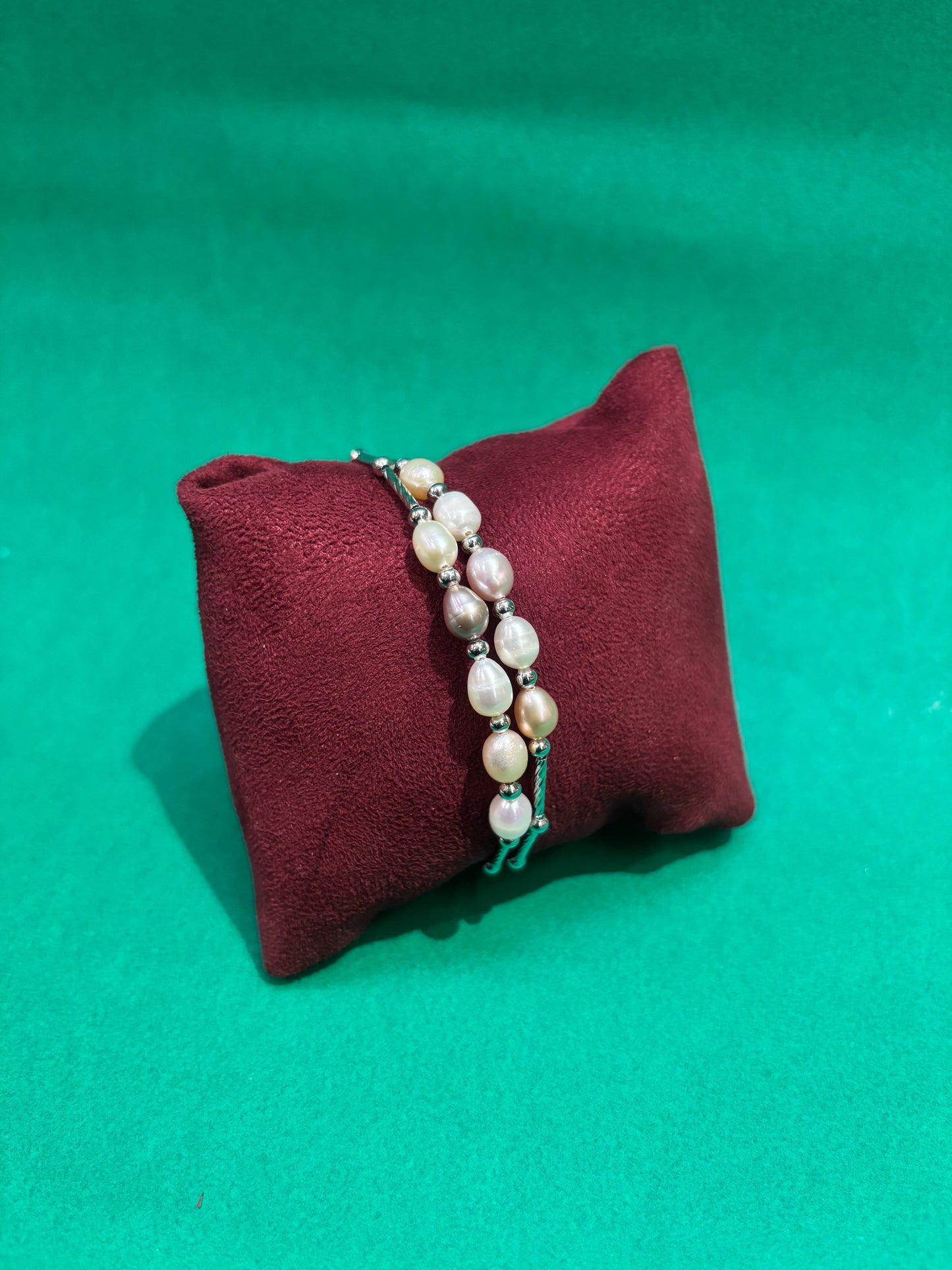 Pastel Freshwater Pearl Double-Layer Bracelet