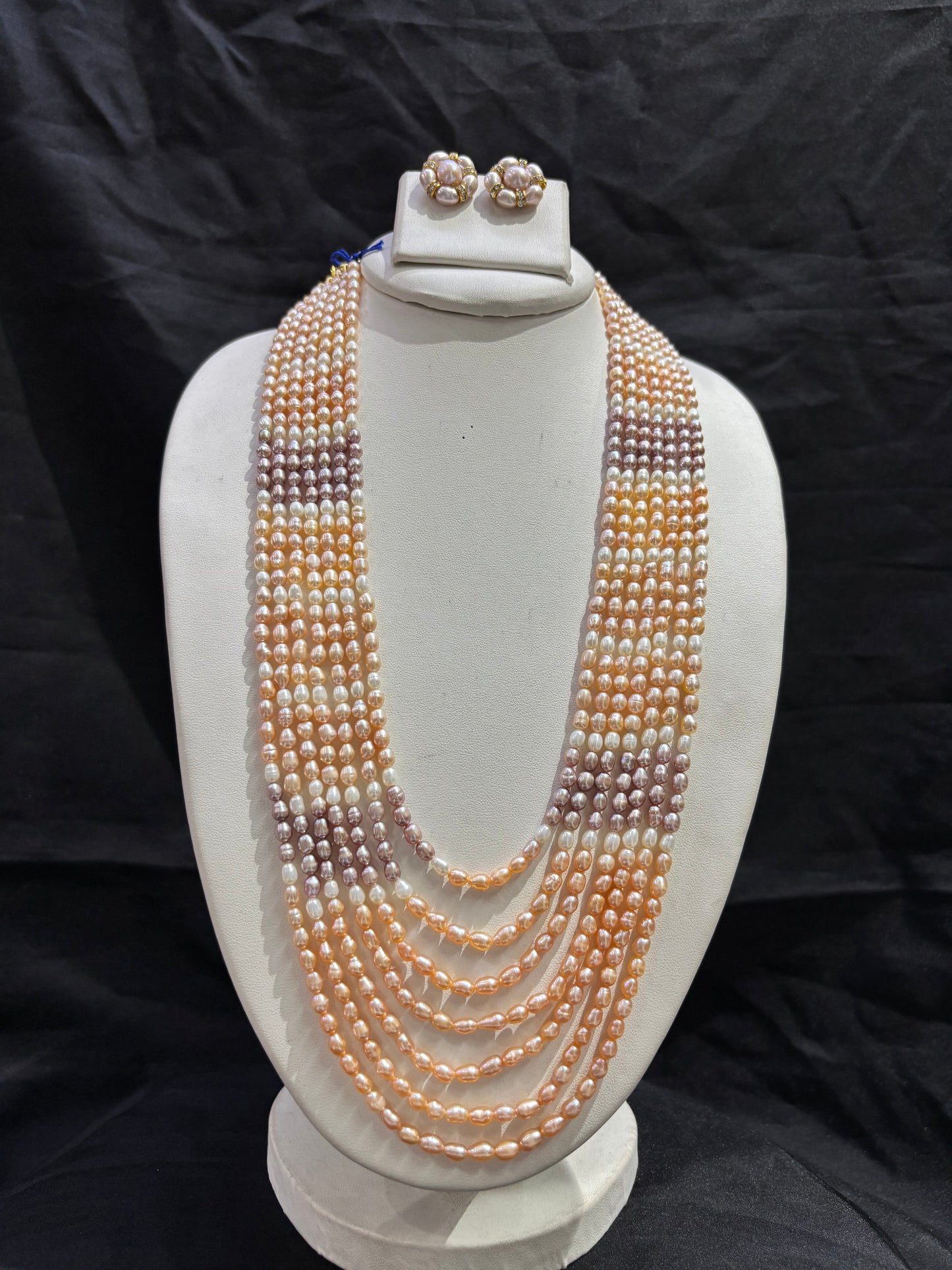 Multi-Color Freshwater Pearl 7-Line Necklace Set