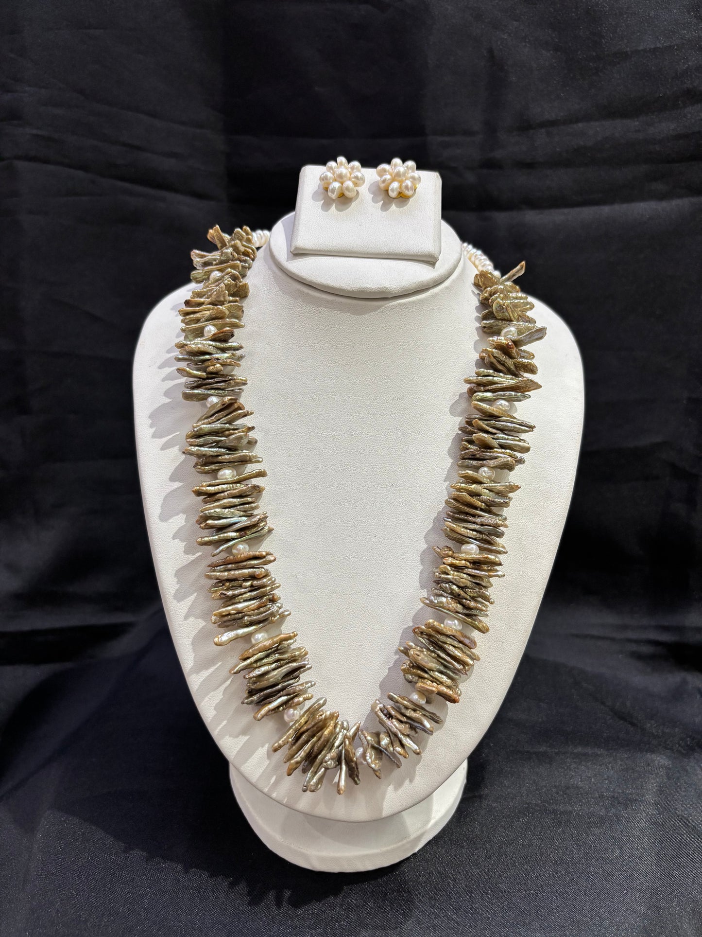 Multicolor Keshi Pearl Long Necklace Set – Code 50070