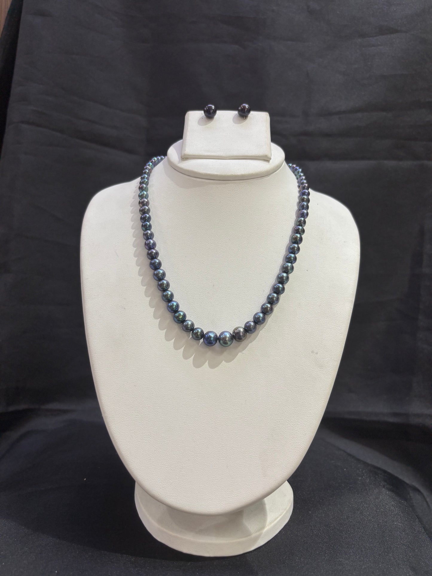 Peacock Black Pearl Necklace Set