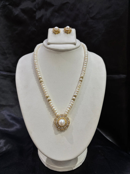 Freshwater Pearl Pendant Necklace Set – Code 50004