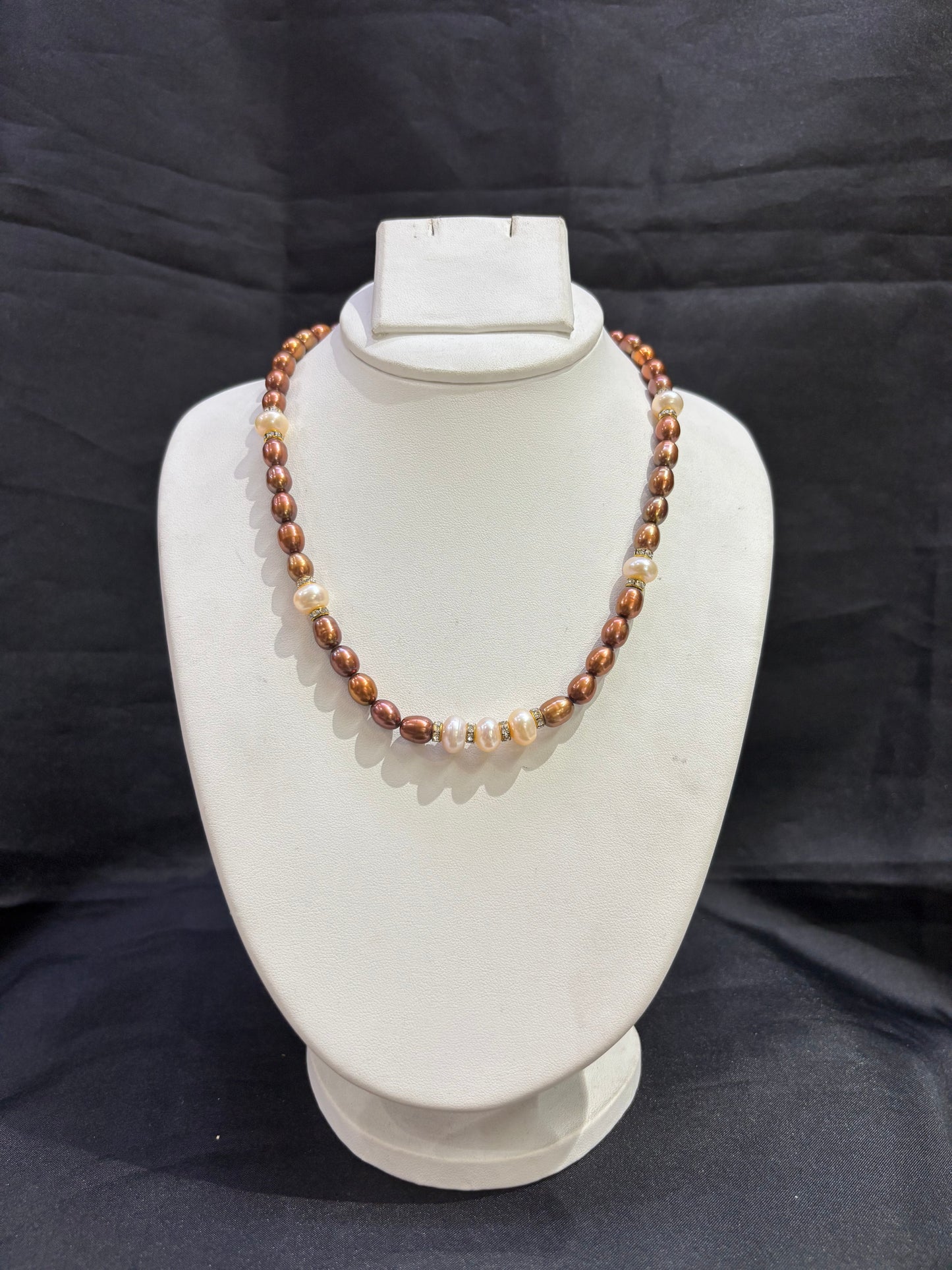 Copper Freshwater Pearl Necklace Set