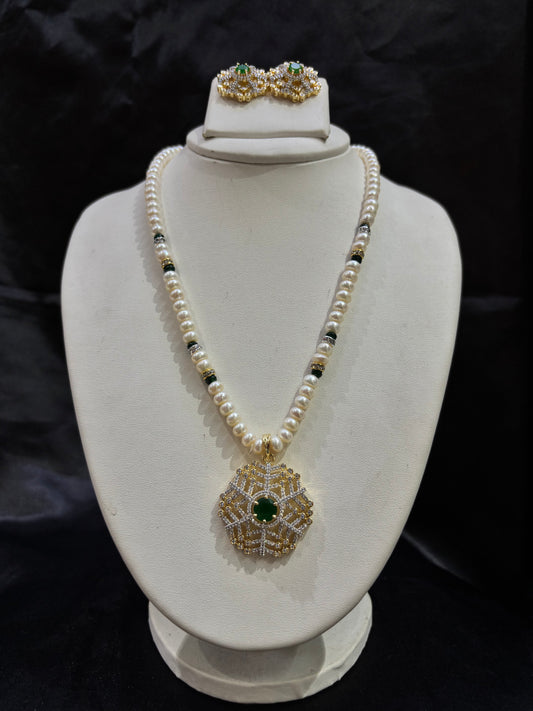 Freshwater Pearl Pendant Necklace Set – Code 50002