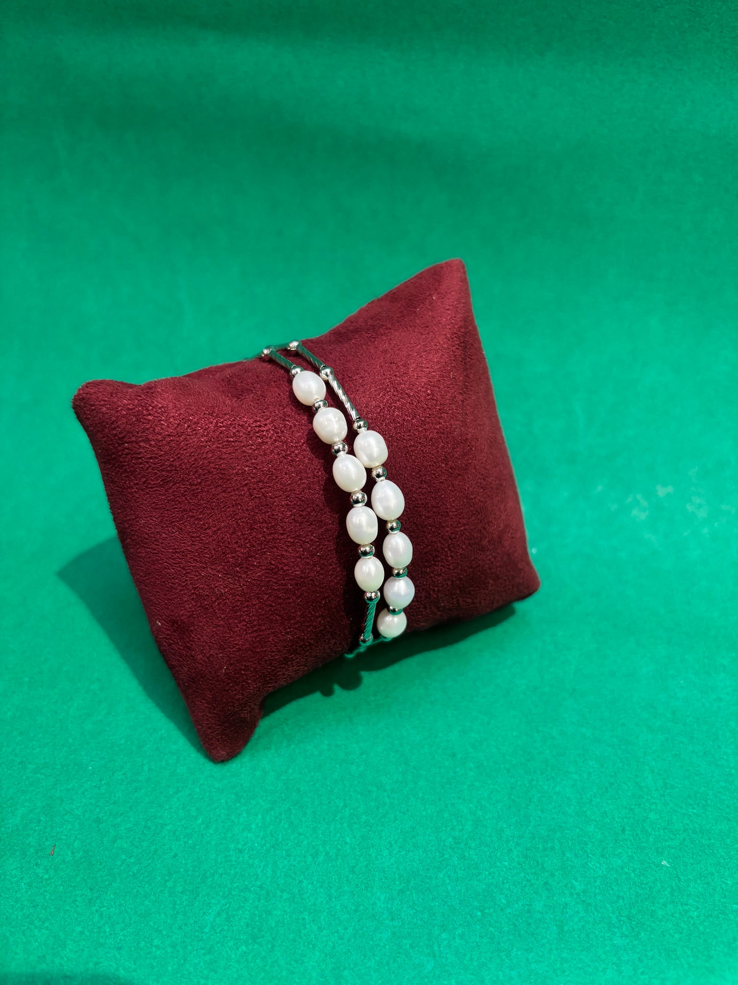 Classic White Freshwater Pearl Double-Layer Bracelet