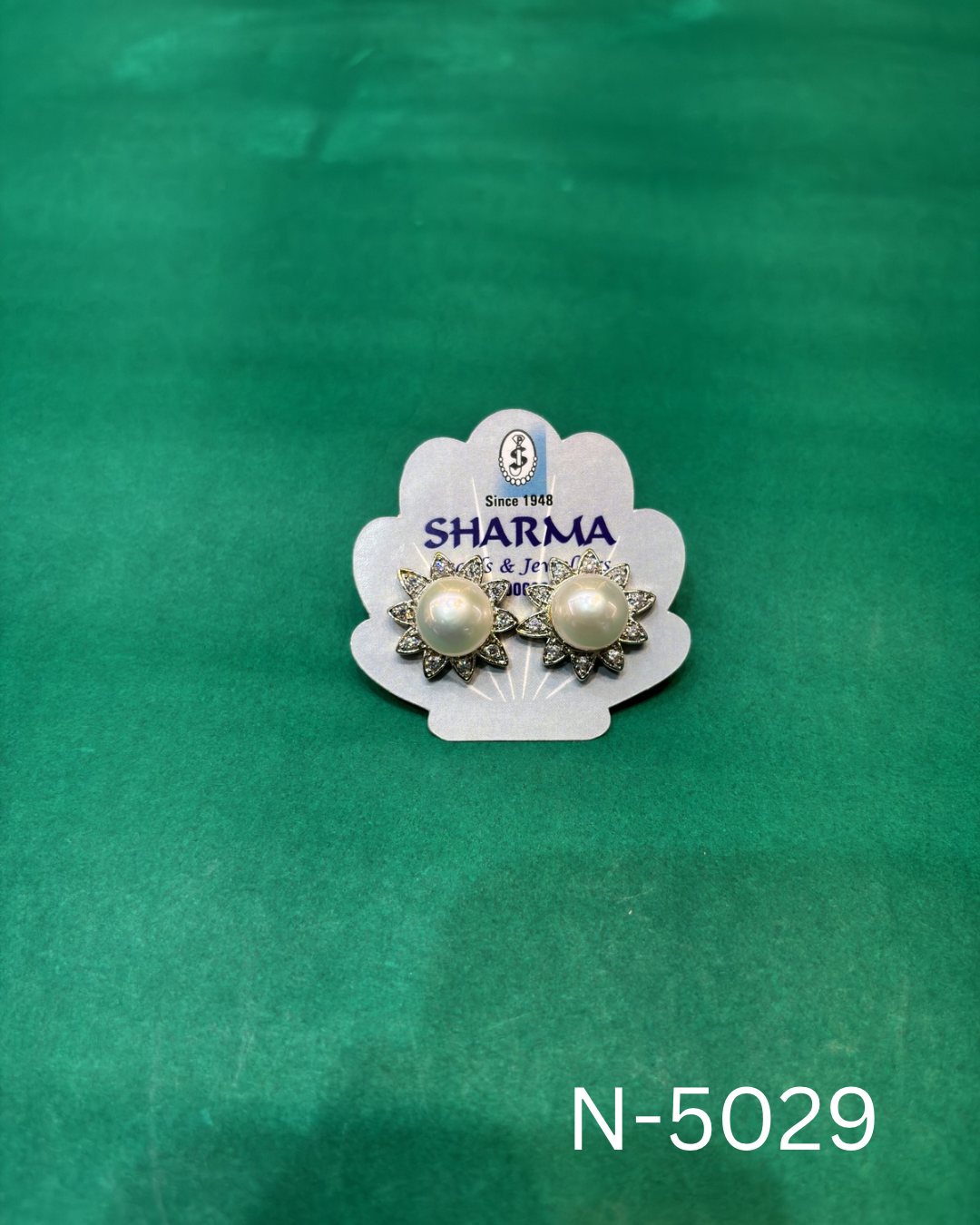 Freshwater Pearl Sunflower Crystal Stud Earrings