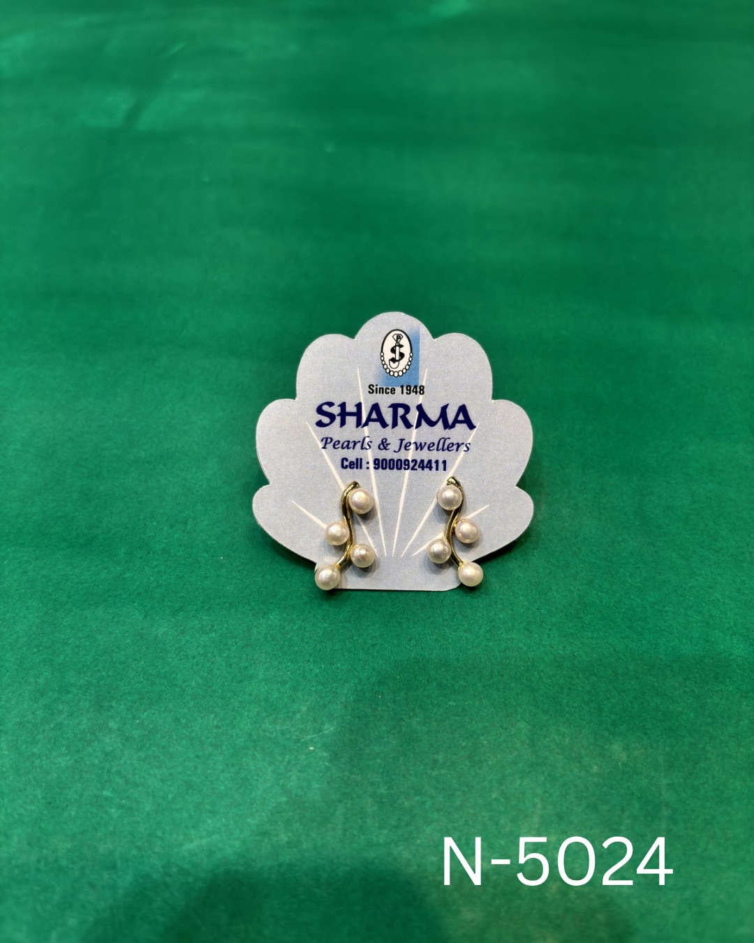 Freshwater Pearl Vine Drop Stud Earrings