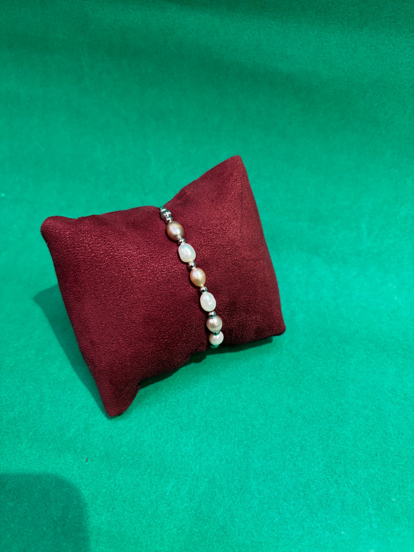 Minimalist Freshwater Pearl Bracelet β Silver Finish