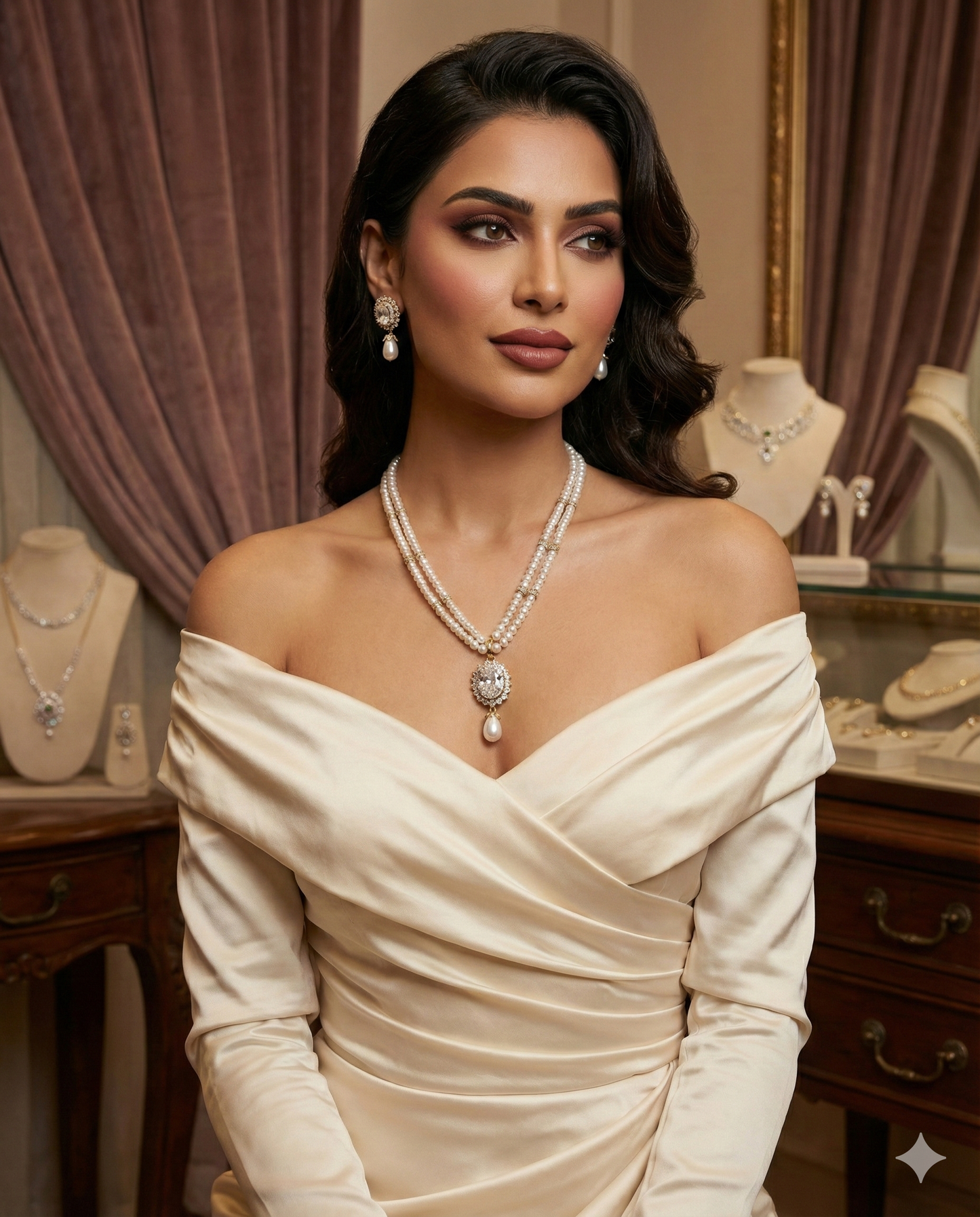 Royal Pearl Drop Necklace Set