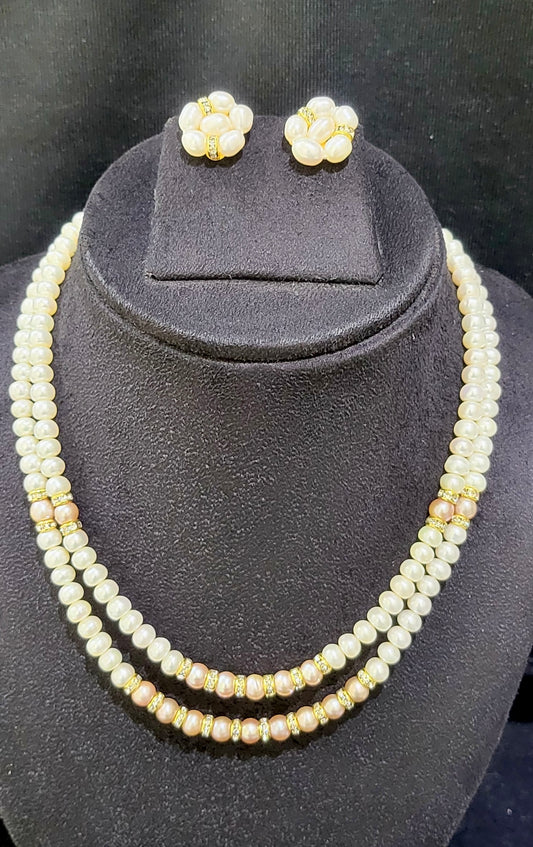 Double Layer Sophisticated Freshwater Real Pearl Necklace