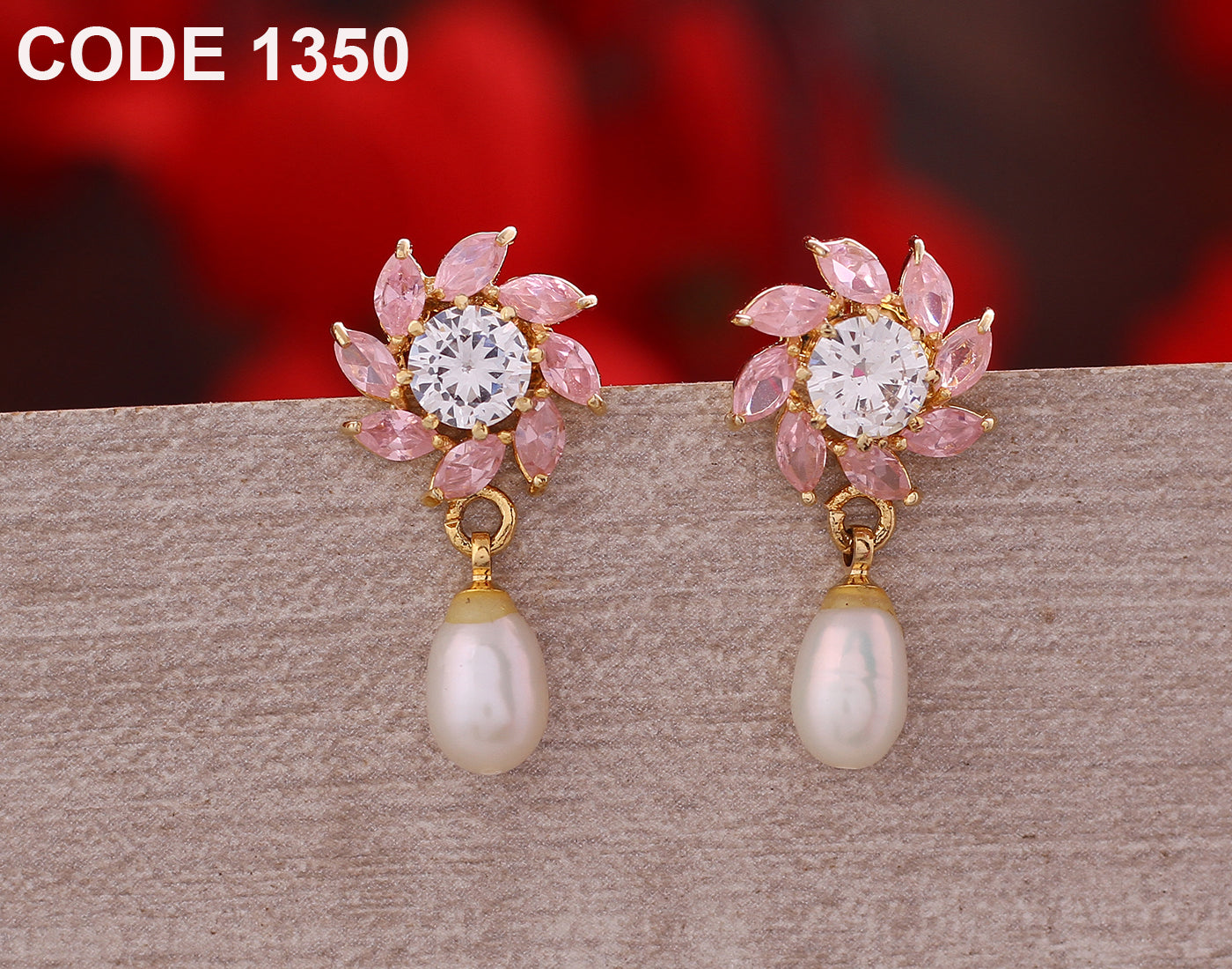 Floral Drop Earrings | Freshwater Real Pearls | Available in 5 Colours