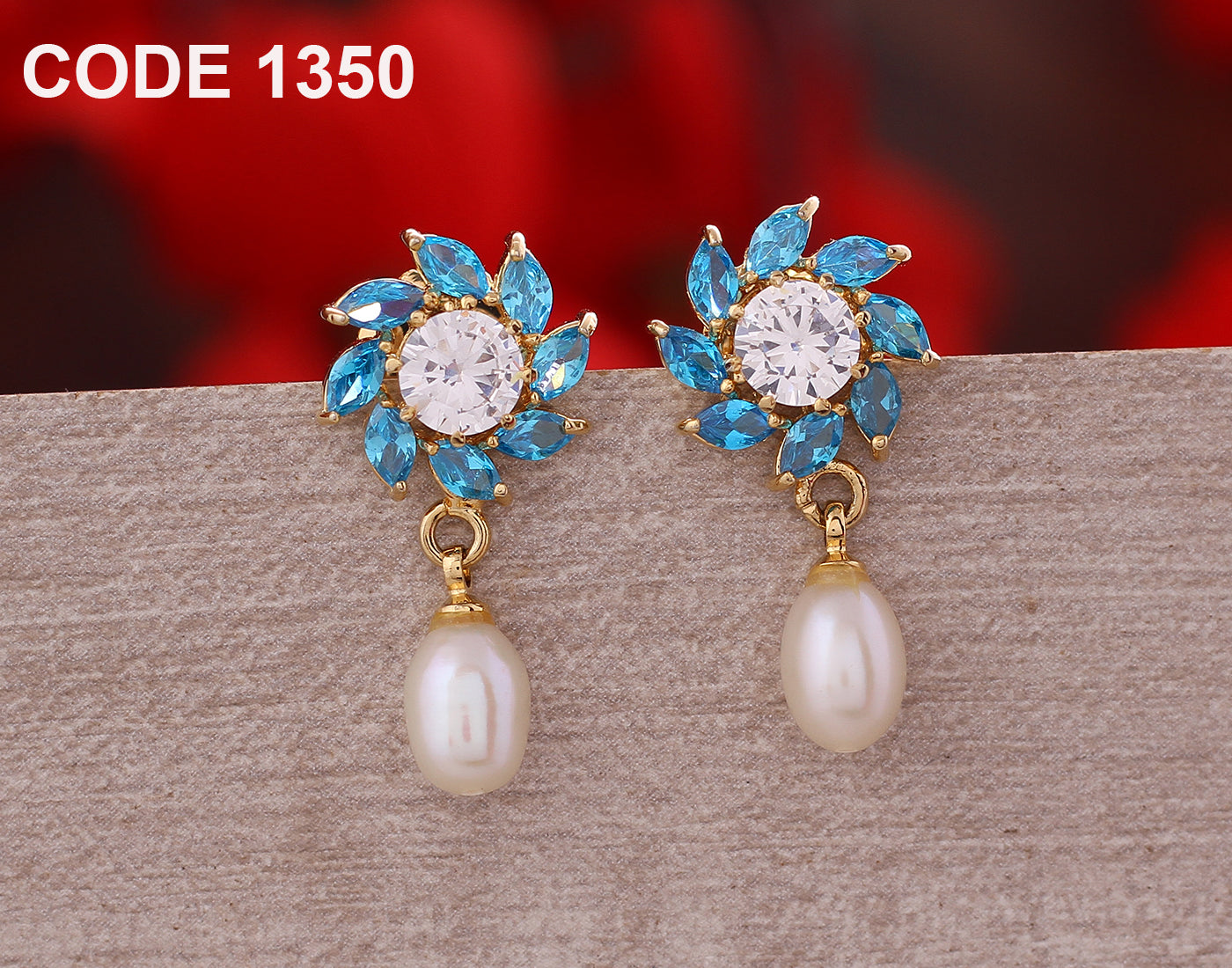 Floral Drop Earrings | Freshwater Real Pearls | Available in 5 Colours