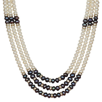 Triple Layer Freshwater Real Pearl Necklace