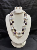Luxury Baroque Pearl Double Layer Statement Necklace Set