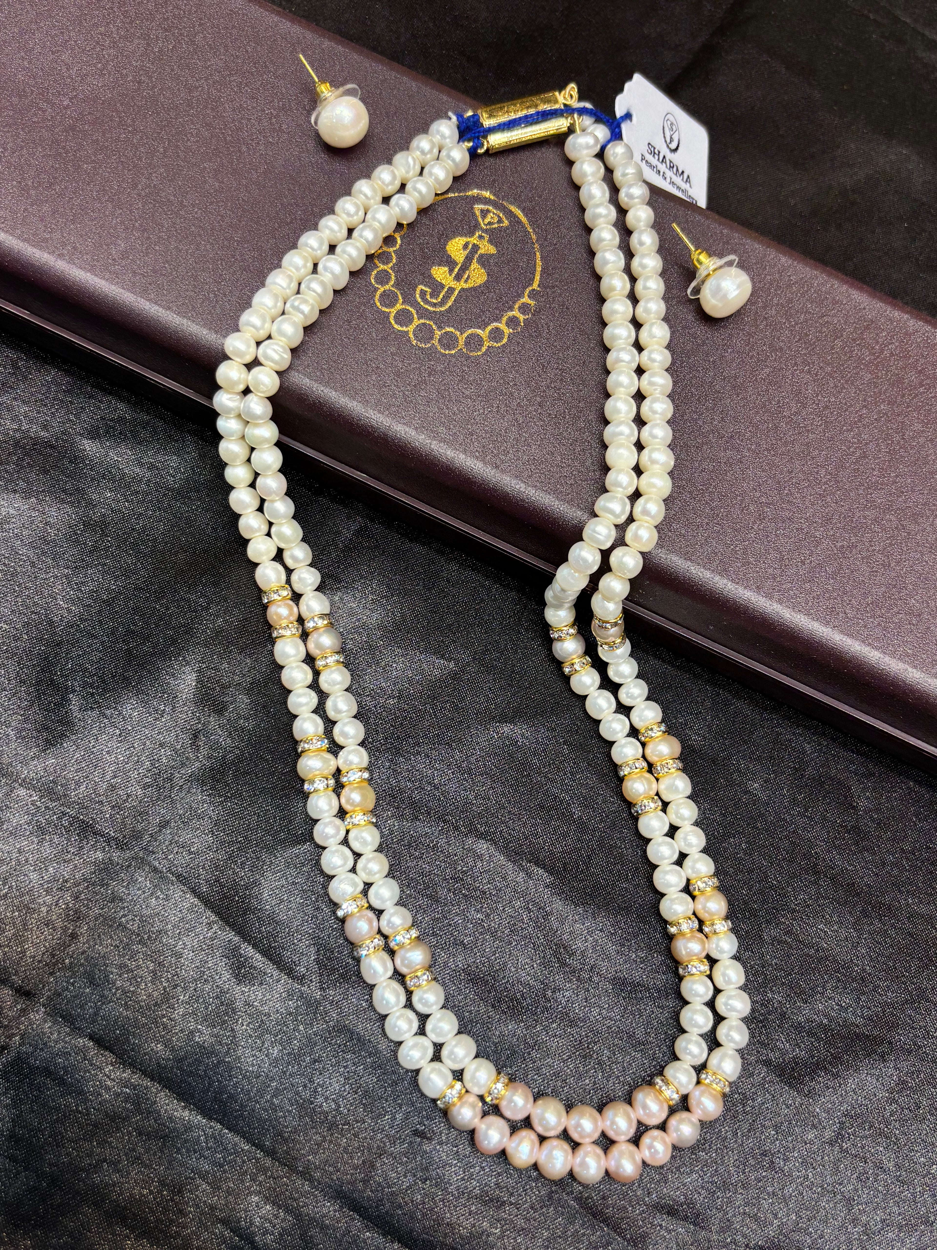 2 Layer Freshwater Rainbow Pearl Necklace Set