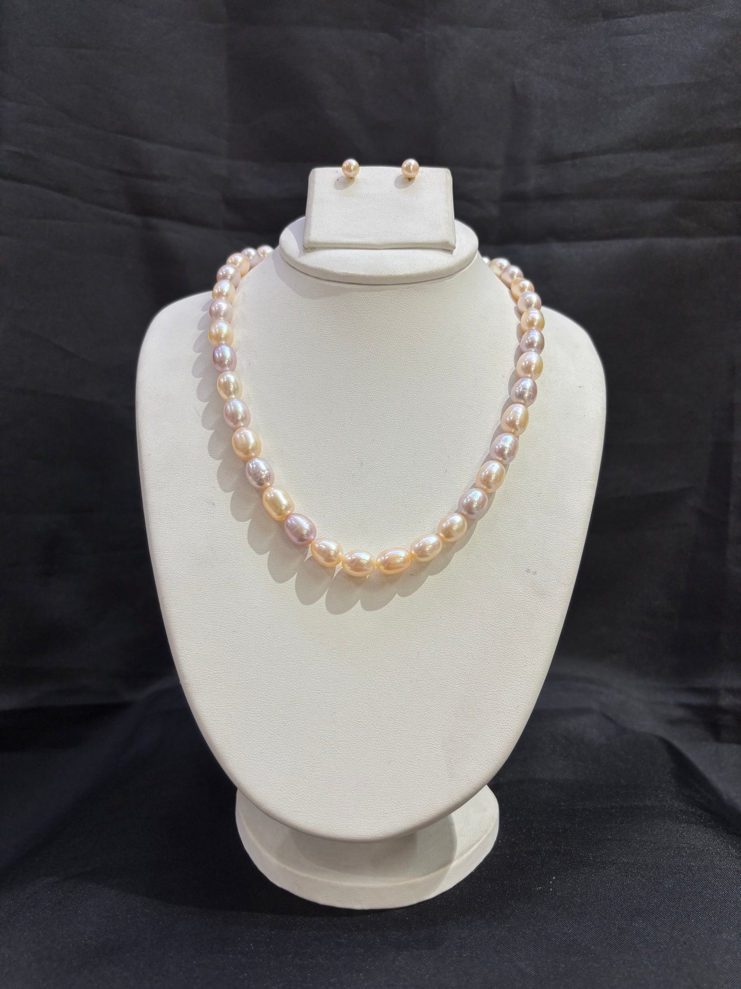 Premium Oval Freshwater Pearl Necklace Set – Code 50057
