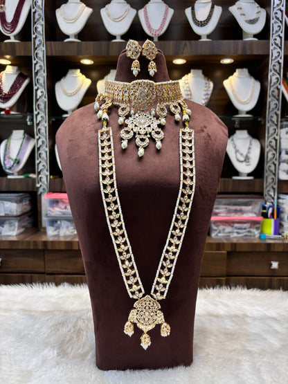 Bridal Kundan & Pearl Jewellery Set – Heavy Choker with Raani Haar