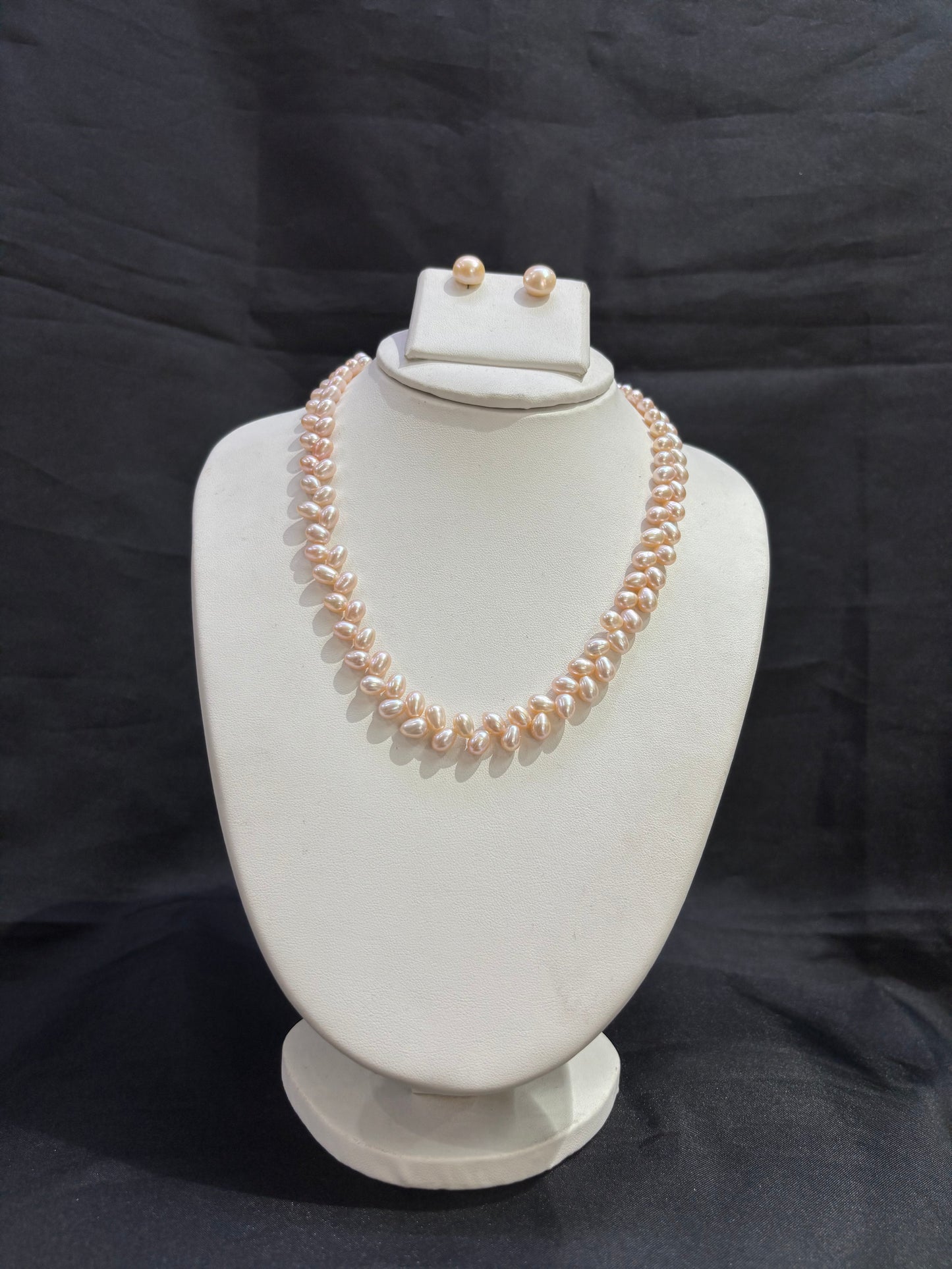 Peach Freshwater Pearl Necklace Set – Code 50062