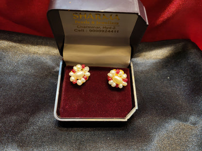 Pearl and Ruby Earrings