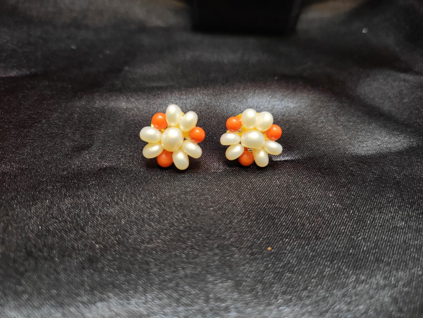 Pearl and Coral Earrings