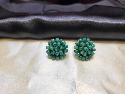 Emerald Green Beads Earrings