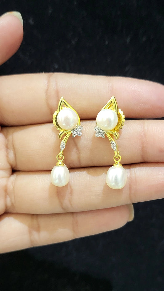 Desginer Fresh Pearl Earrings | Freshwater Real Pearls