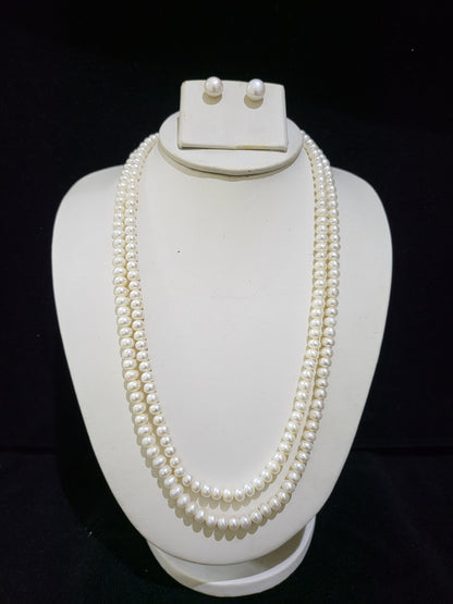 Premium Long Mala Real Pearls Necklace | White Pearls only