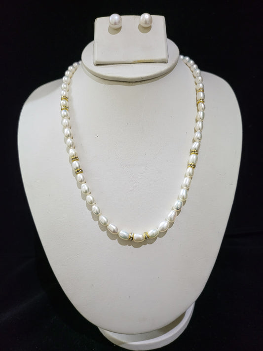 Singe Layer Real Pearls Necklace | White Pearls only