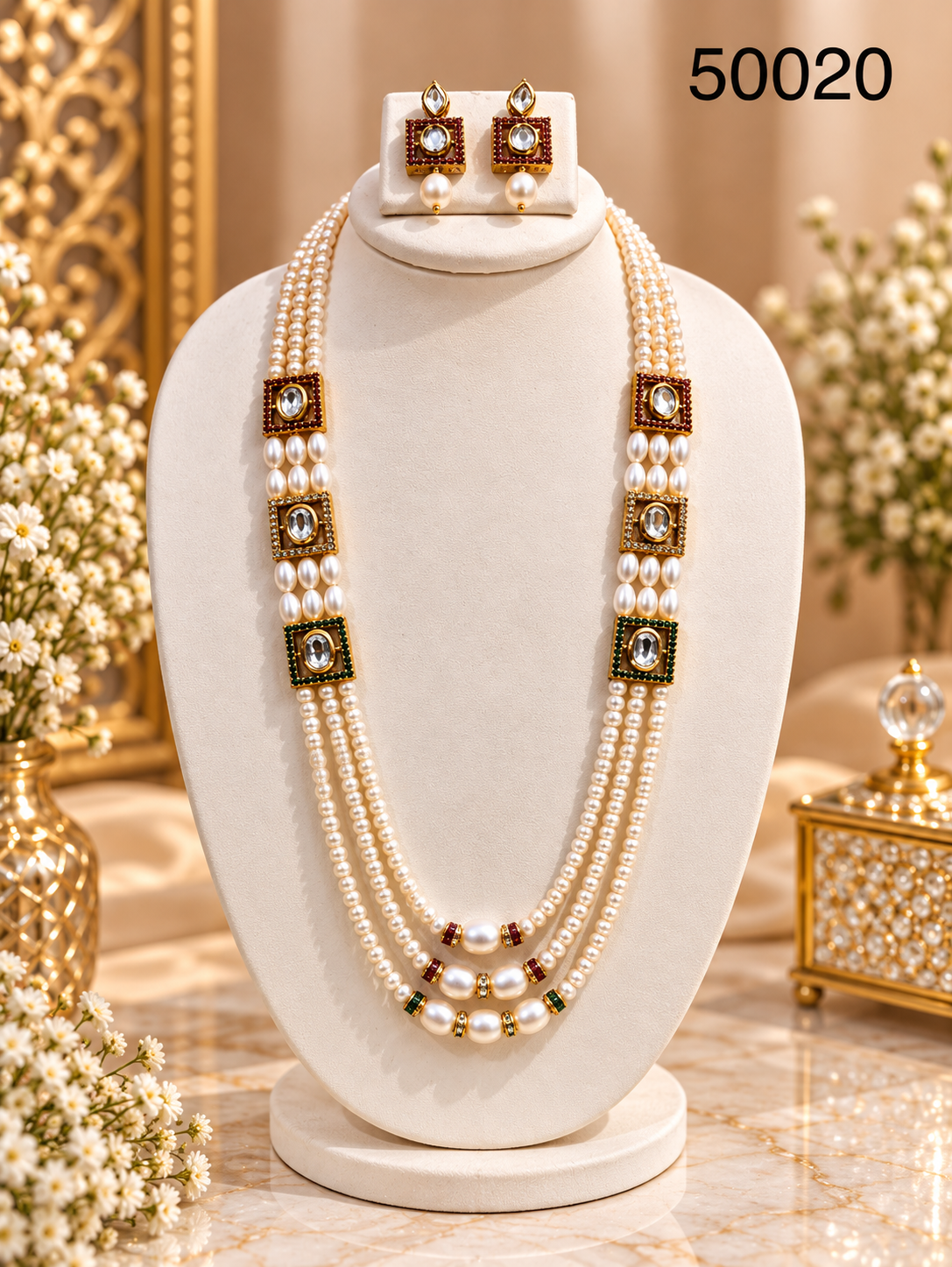 Multicolor Freshwater Pearl Multi-Strand Necklace Set