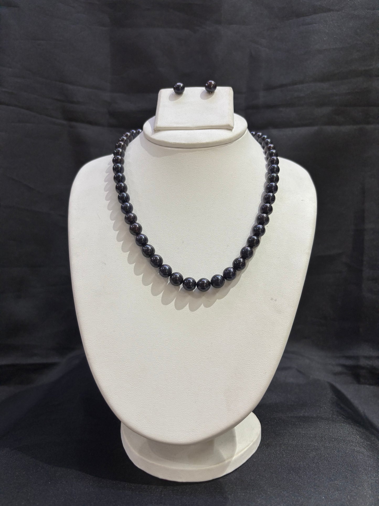 Premium Black Pearl Necklace Set – Code 50059