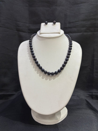 Premium Black Pearl Necklace Set – Code 50059