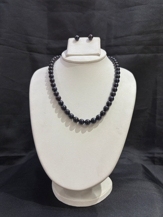 Premium Black Pearl Necklace Set – Code 50059
