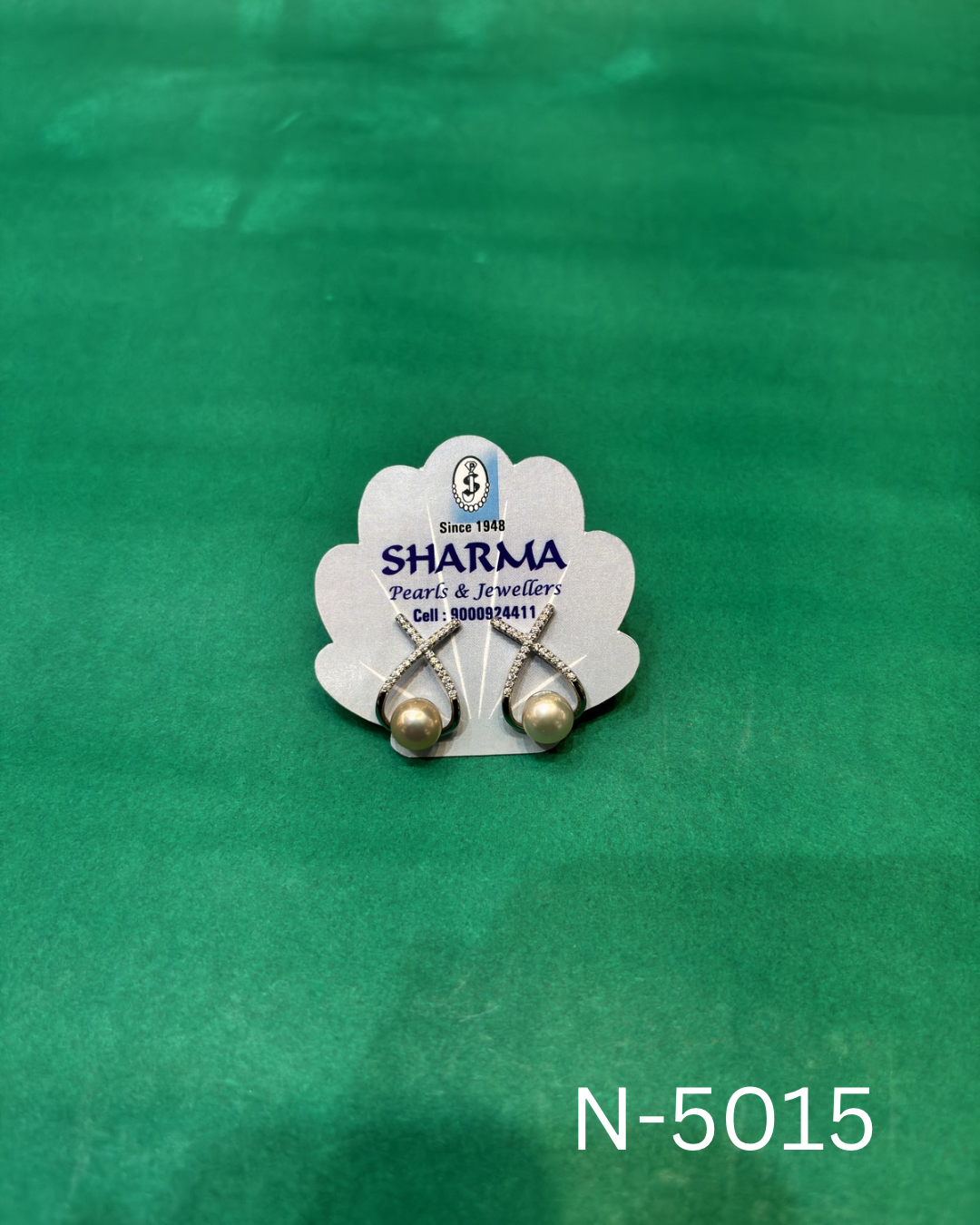 Designer Pearl Drop Stud Earrings