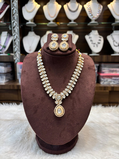 Bridal Kundan & Pearl Necklace Set with Earrings