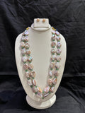 Lavender Baroque Pearl & Green Stone Double-Line Necklace Set