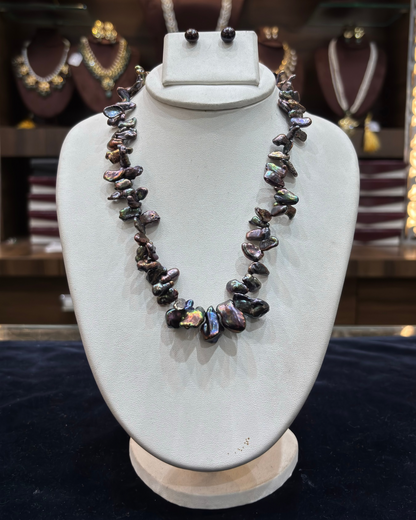 Dark Baroque Pearl Necklace