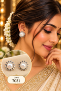 Pearl Sunflower Stud Earrings