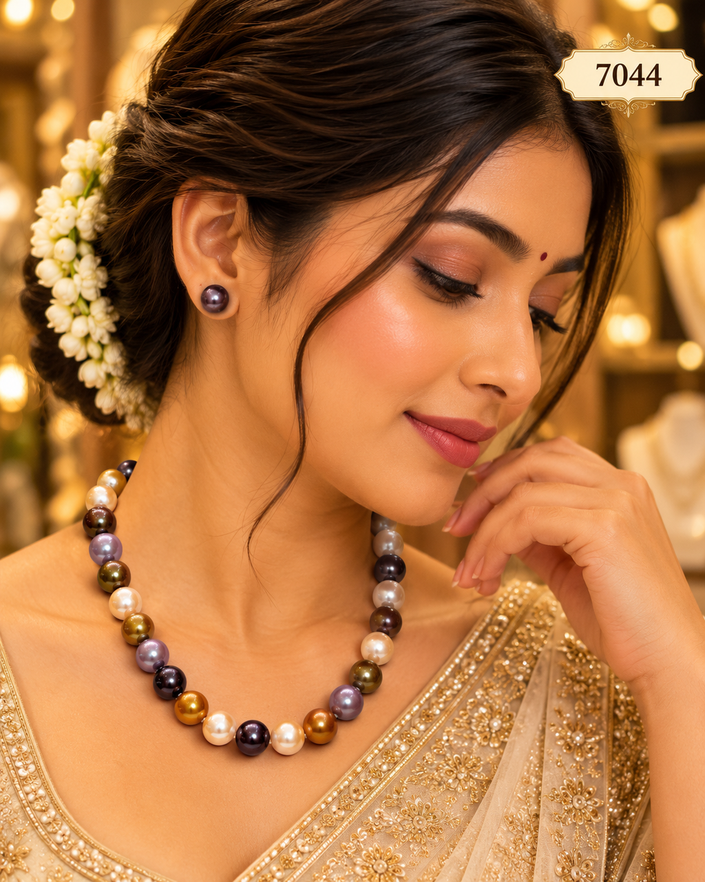 Multicolor Pearl Beaded Necklace Set