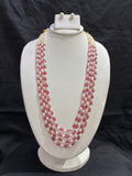 Pink Tourmaline & Freshwater Pearl 4-Line Necklace Set