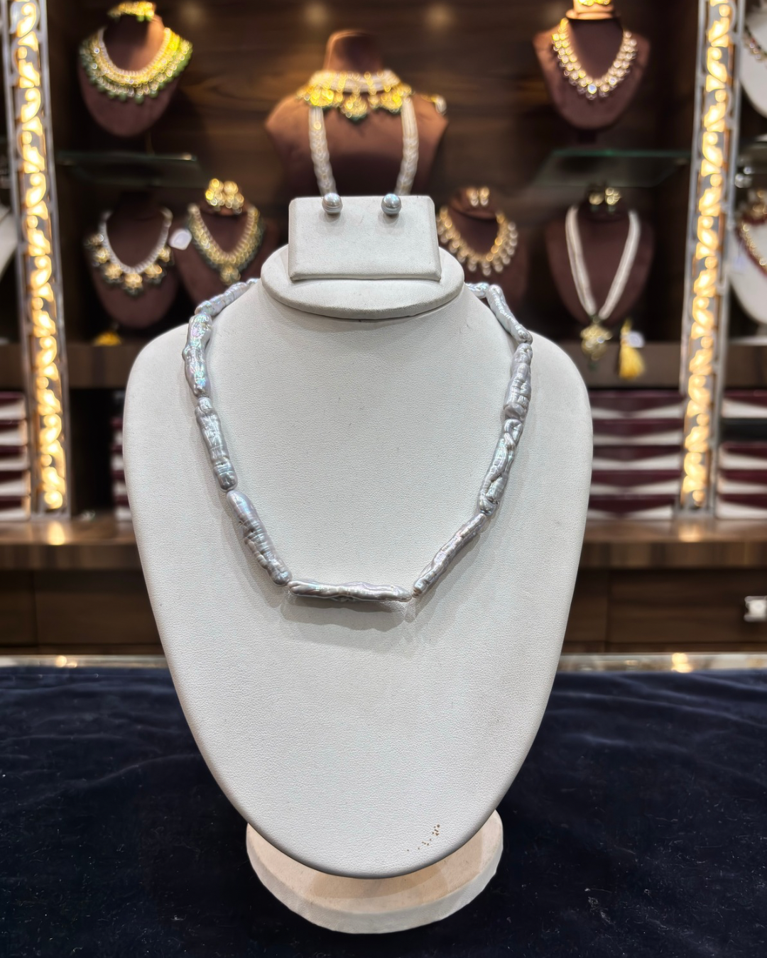 Silver Baroque Pearl Necklace