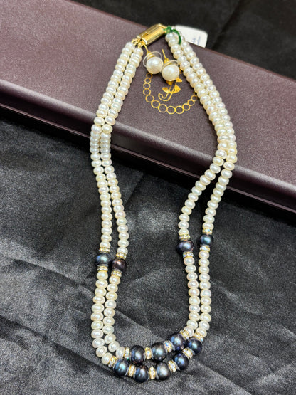Premium Freshwater Pearl Necklace with Black Pearls