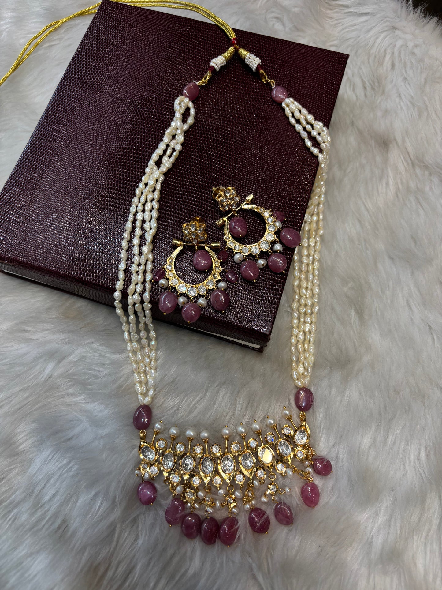 Kundan Pearl Choker Set with Matching Earrings
