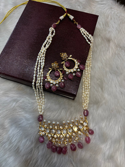 Kundan Pearl Choker Set with Matching Earrings