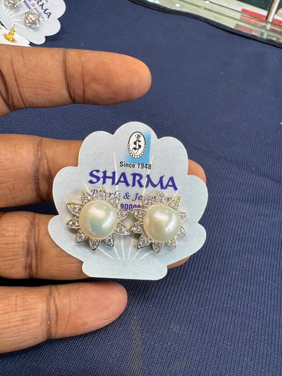 Pearl Floral Stud Earrings