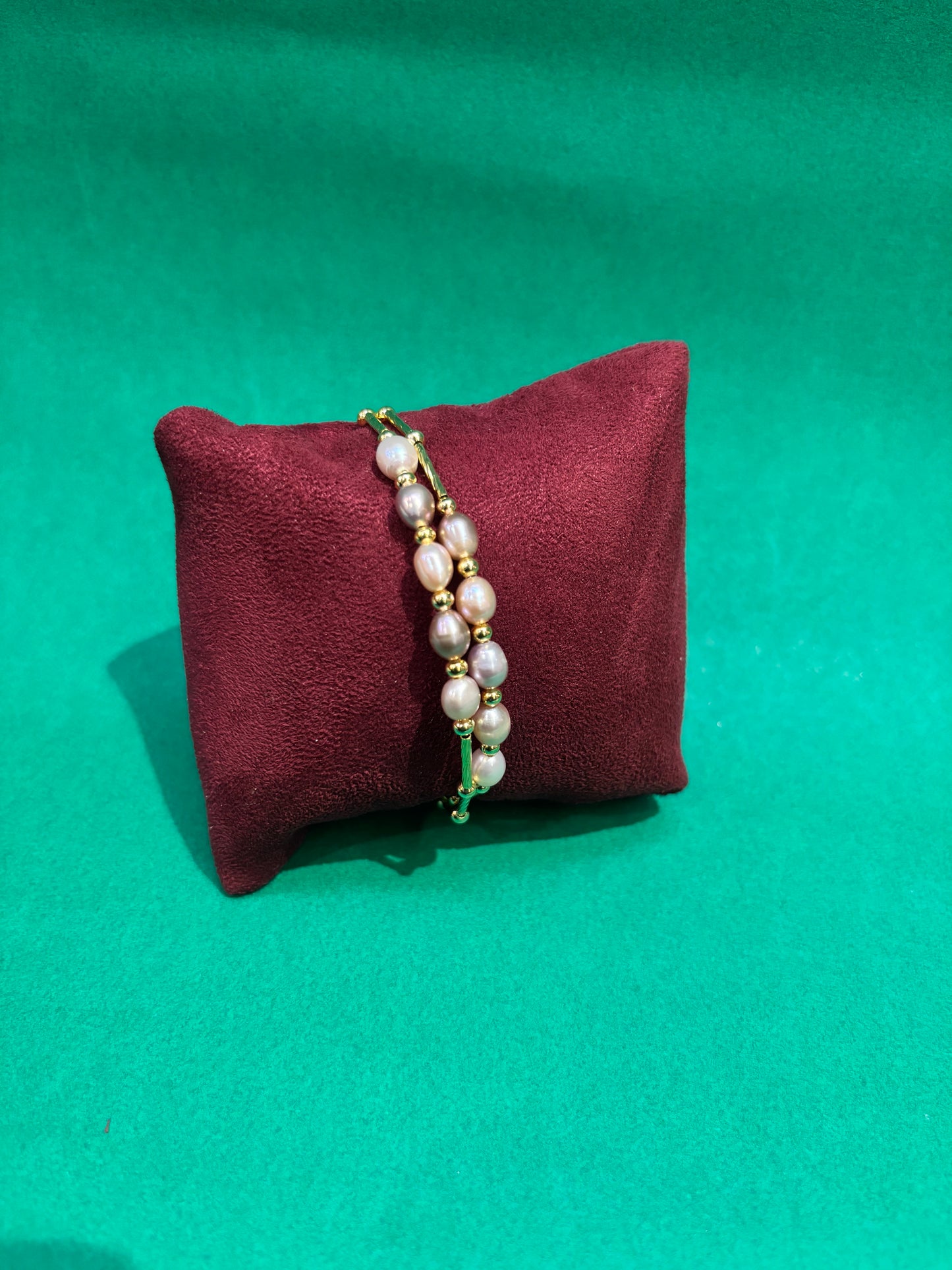 Lavender Freshwater Pearl Double-Layer Bracelet