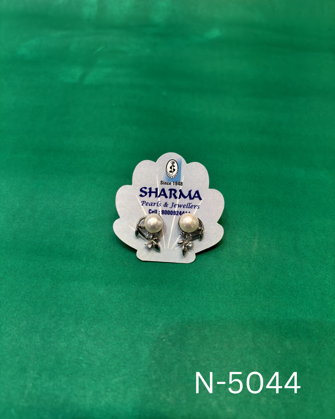Freshwater Pearl Floral Vine Stud Earrings