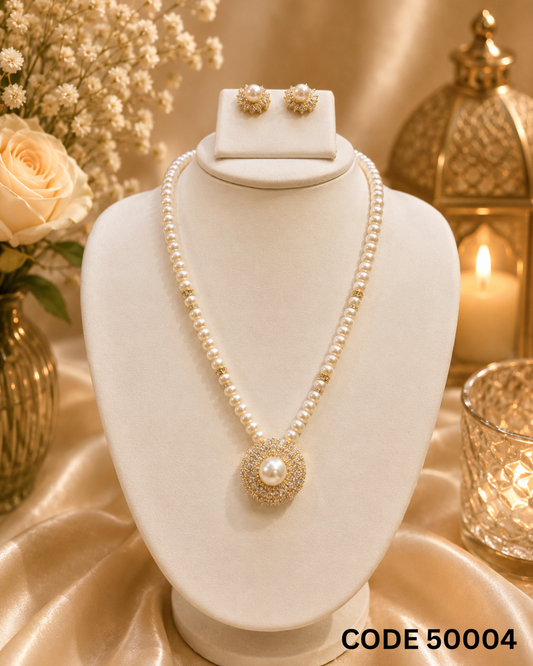 Freshwater Pearl Pendant Necklace Set – Code 50004