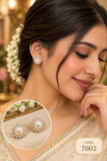 Pearl Floral Stud Earrings – Code 7002