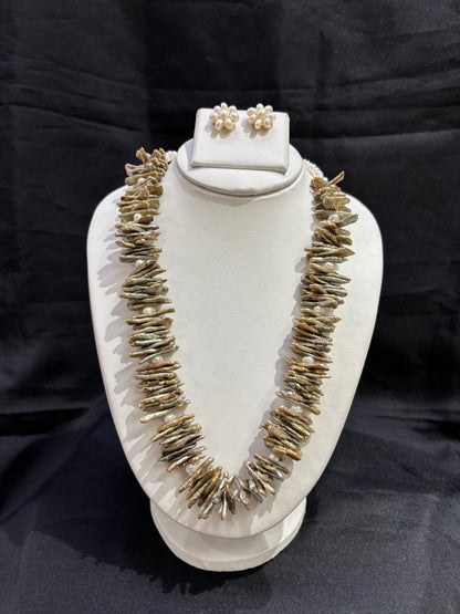 Multicolor Keshi Pearl Long Necklace Set – Code 50070