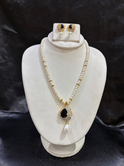 Royal Blue Pearl Pendant Set – Code 50042